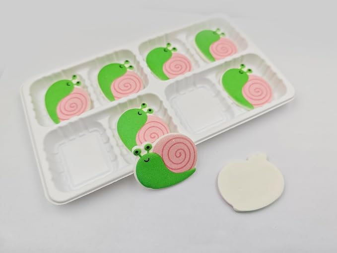 Edible 8 pieces Big Snail cake decorations, perfect Snails cupcake toppers Icing Cookies decro for Spring Valentine's Day Birthday Halloween Thanksgiving Christmas party Team Dinner