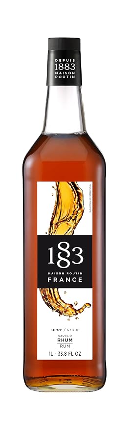 1883 Carribean Rum Syrup for Drinks, Made in France, 1 Liter Glass Bottle