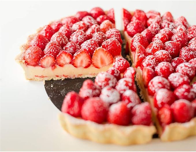 Webake 9 Inch Round Tart Pan with Removable Loose Bottom, Non-stick Carbon Steel Fluted Flan Quiche Pan Large Tart Tin