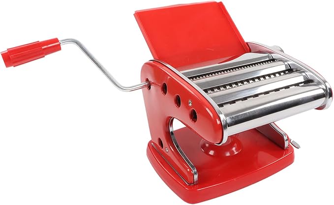 Manual Pasta Maker Machine 6 Adjustable Gears Hand Crank Noodle Press for Lasagna Fettuccine Dumpling Wrapper Dough Sheeter (Suction Cup Type 3 Blade)