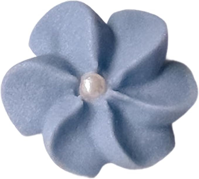 Mini Edible Royal Icing Flowers (72 Count), Petite Edible Flower Cake Decorations, Edible Flowers for Cupcakes, Flowers with Pearl Sprinkles for Cakes & Cupcakes, Global Sugar Art (Purple, 72 Count)