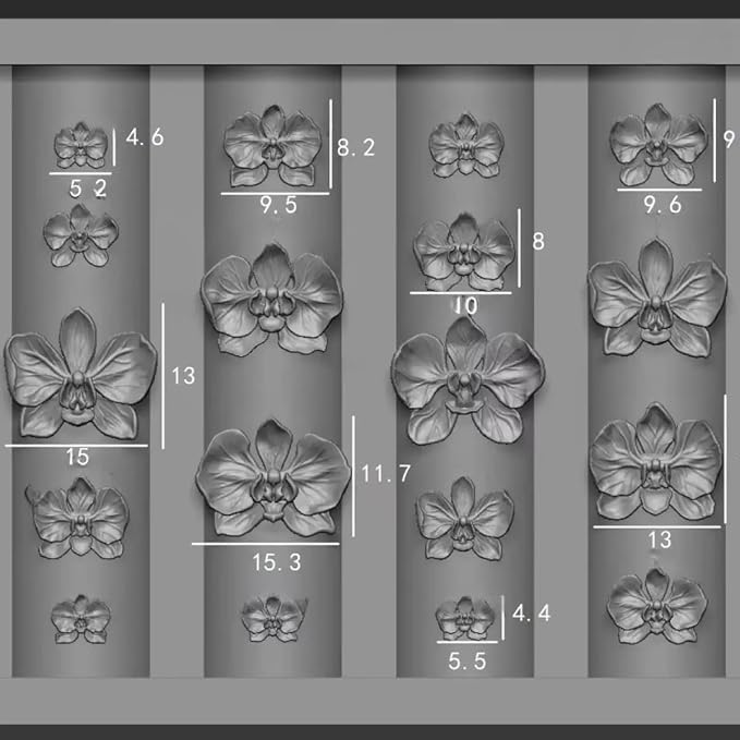 3Pcs Flower Nail Art Silicone Molds, 3D Floral Charms Kit, Daisy Sunflower Tulip for UV Gel Acrylic DIY Craft Supplies