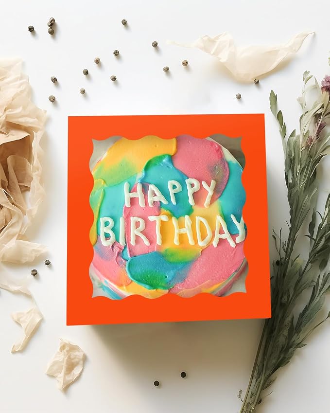 Bakepacker 36pcs 12x12x6 Inches Cake Boxes with Window 18-Packs Orange 12 Inch Bakery Boxes (18 Cake Boxes +18 Cake Boards)