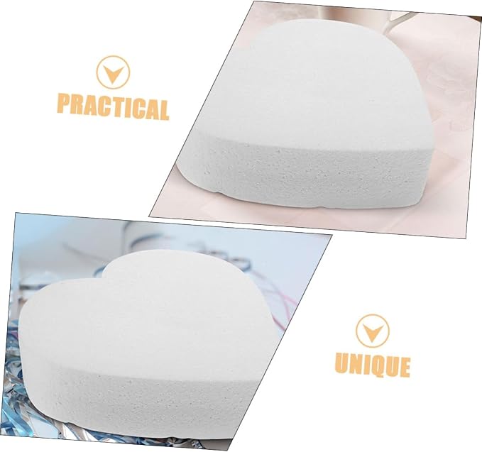 STOBAZA Heart Shaped Cake Model for Decorating and Wedding Displays Reusable Faux Cake Dummy for Baking Practice and Crafting Smooth for Easy Use