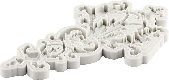 Baroque Fondant Molds Curlicues Scroll Lace Silicone Mold Relief Flower Mold 3D Sculpted For Sugar Cake Decorating Cupcake Topper Candy Chocolate Gum Paste Polymer Clay