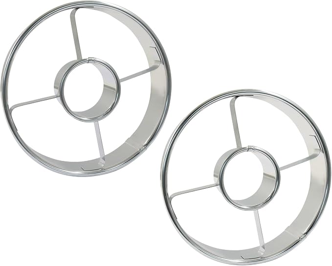3.86 Inch Donut Cutter, Stainless Steel Doughnut Cutter Professional Baking Mold Tool for Perfect Donuts Bagels Cookies Biscuits, 2 Pack