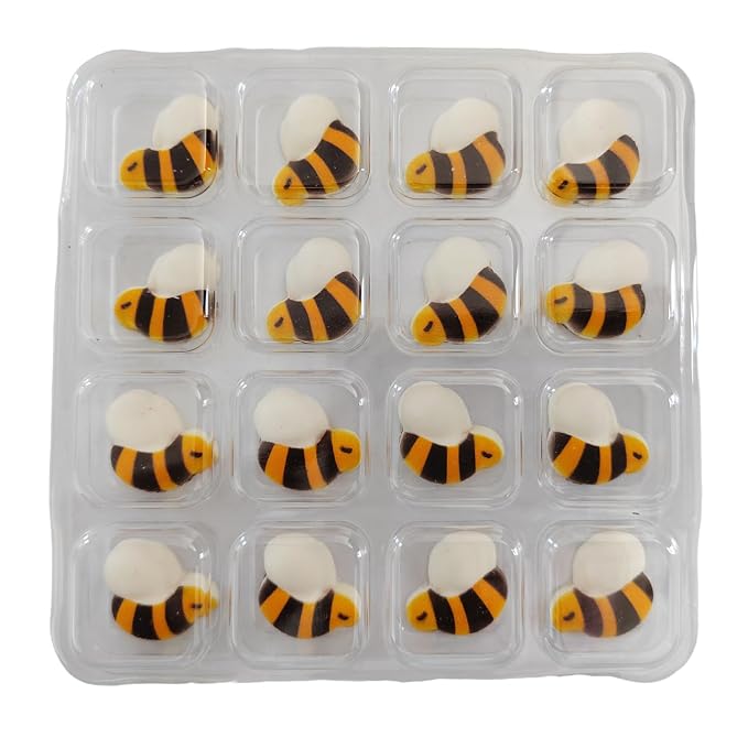 Bees Cakes Decorations Edible Bee Shaped Hard Sugar Icing Decorations Cupcake Toppers for Baking Cookie Ice Cream Candy Decoration