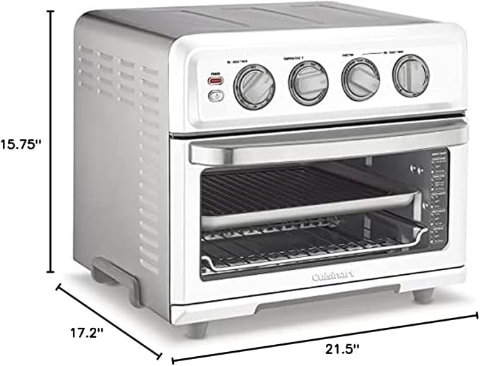 Cuisinart TOA-70W AirFryer Toaster Oven with Grill White Bundle with Deco Chef Pair of Red Heat Resistant Oven Mitt