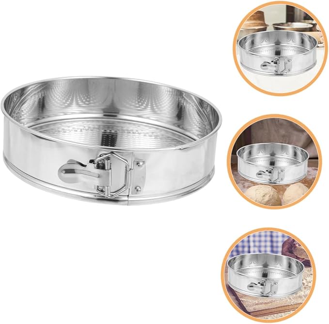 Stainless Steel 9-inch Springform Cake Pan, Leakproof Cheesecake Mold with Locking Clamp and Removable Bottom, Food-grade 304 Baking Tin for Home Kitchen Baking