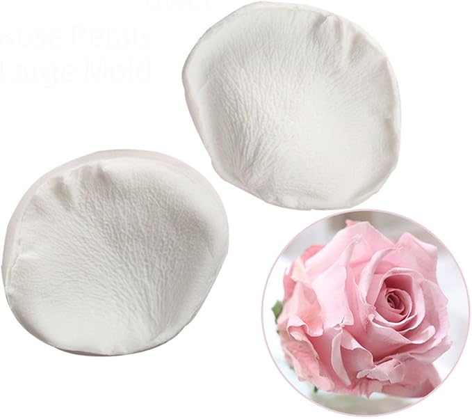 KALAIEN 3D Rose Petals Shape Silicone Fondant Mold Chocolate Molds Candy Molds Veining Petal Sugar Flower Making Tool