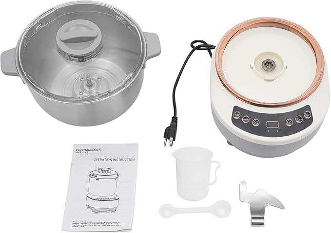 Electric Dough Maker with Ferment Function, Commercial & Home Dough Kneading Machine 5L/169oz Stainless Steel Mixer With Auto Timer & Touch Control for Bakeries, Restaurants, Home Kitchens (Silver)