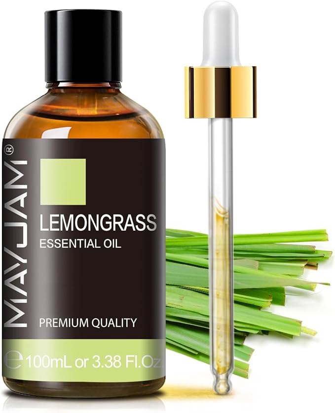 Lemongrass Essential Oil, 3.38fl.oz, MAYJAM Premium Essential Oils with Glass Dropper, Lemongrass Oil for Diffuser, Aromatherapy