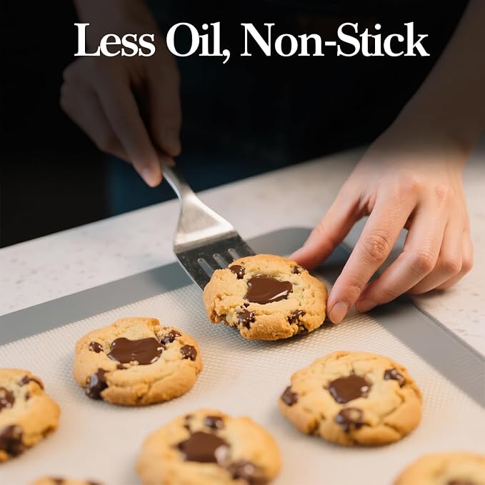 4 Pcs Silicone Baking Mat, Reusable Liners For Nonstick Baking, Easy Cleanup, Fits Small Quarter Sheet Pans For Cookies, Veggies And Pastry, Grey