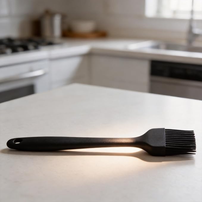 Heat Resistant Silicone Pastry Brush – BPA-Free Black Basting Brush for BBQ, Baking, Cooking, Spreading Butter, Oil, Marinades, 600℉ Safe, Dishwasher Friendly, 2-Pack