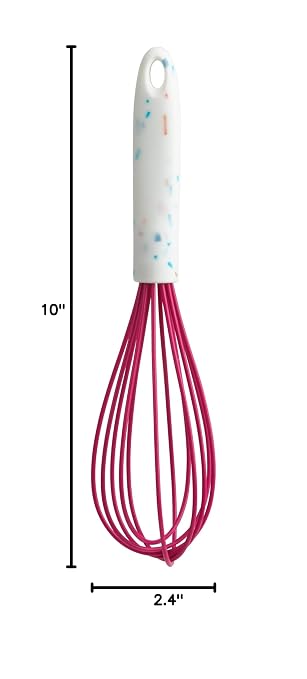 Trudeau White Confetti Silicone Whisk, 10"