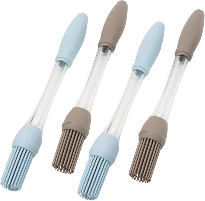 4 Pack Heat Resistant Basting Brush, Silicone Pastry Brushes Spread Sauce Butter, Food Brush for Cooking BBQ Baking Grilling Home Outdoor Use
