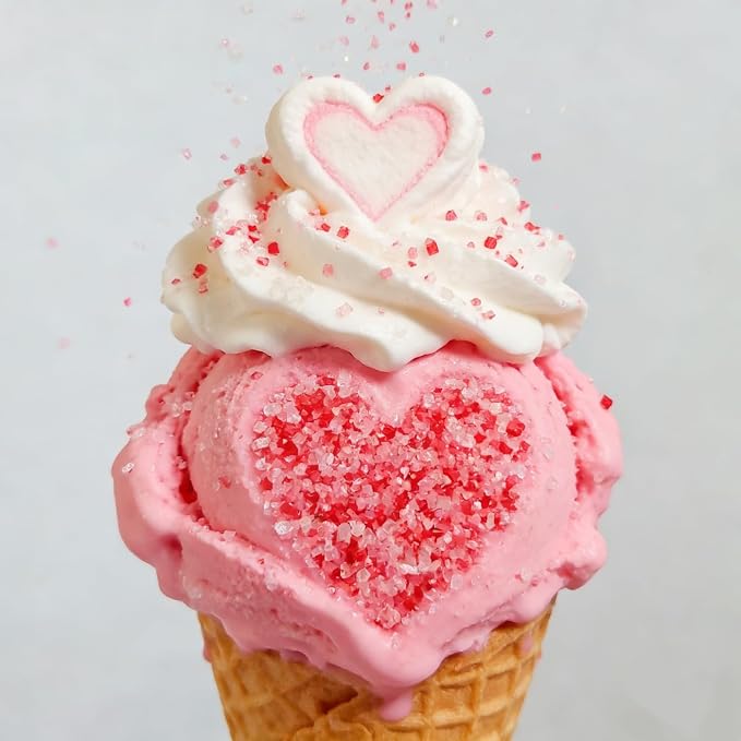 HeDeon&Rles Edible Red Pink White Sanding Sugar Crystals for Baking 120g/4.23oz Sparkling Sugar Crystals Cake Cupcake Pancake Ice Cream Top Valentines Wedding Christmas Cake Decoration