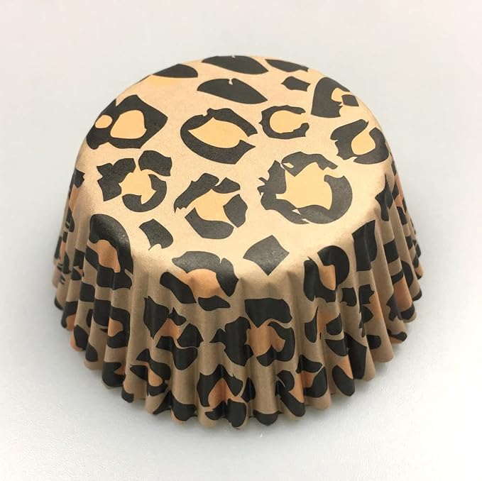 Leopard Animal Paper Muffin Cupcake Liners Cases Baking Cups 100 pcs,Standard Size 2x1.25inch