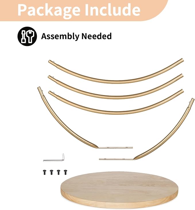 NUPTIO Wedding Cake Stand Pedestal: 14.2 Inch Cupcake Display Wooden Floral Arch Stands with Gold Metal Hoop Table Centerpieces Decoration for Birthday Tea Party Banquet Christmas Anniversary
