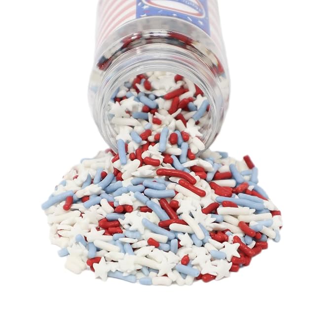 Mystic Sprinkles Fourth of July Sprinkles Mixes (Spirit of America Sprinkle Mix 3.4oz)