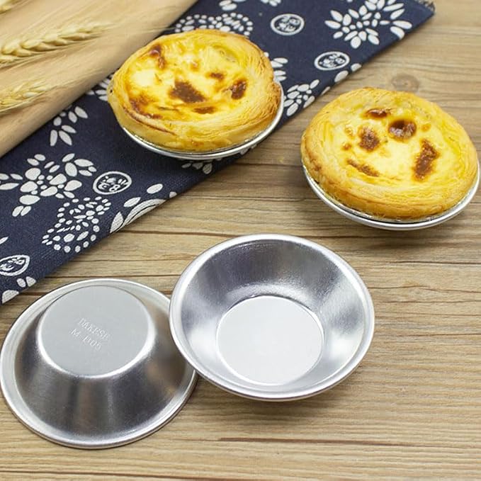 TAODAN 12PCS Aluminum Alloy Pudding Baking Moldlings Kitchen Baking Tool Tart Moldlings Suitable for Quiche and Pies