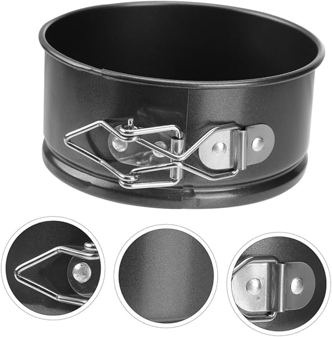BESPORTBLE 4pcs Mini Round Cake Tins with Spring Latch Leakproof Seal Nonstick Steel Baking Pans for Cheesecake Quiche Pies and Tarts Easy Release and Cleaning for Home Bakers