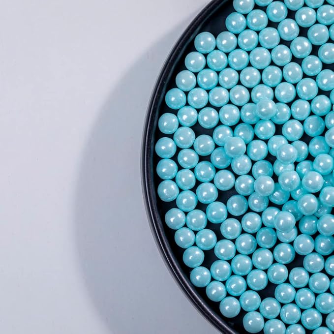 Light Blue Sprinkles Edible Pearls,Cake Sprinkles 130g 4.6OZ,Cookie Sprinkles,Sugar Pearl, Edible Candy Pearls for Cake Cupcake Decorationg (7mm-lightblue)