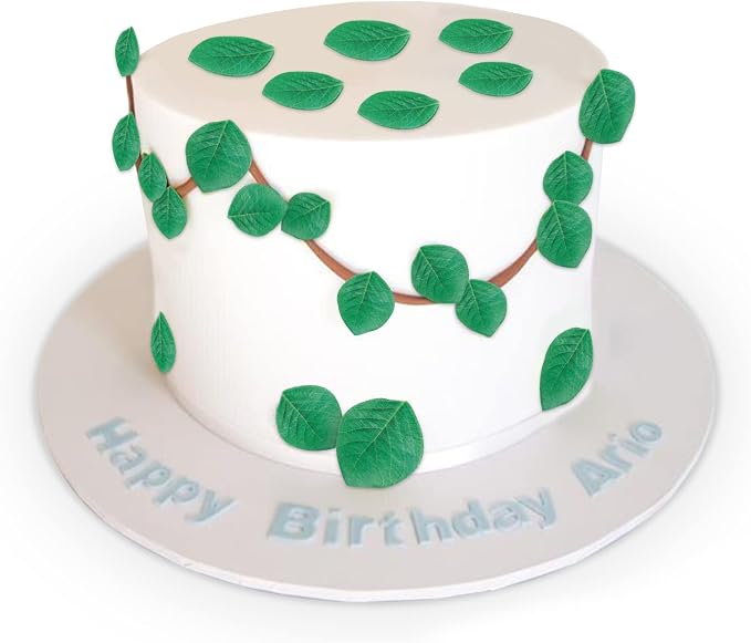 92pcs Edible Leaves Edible Green Cake Cupcake Toppers Edible Wafer Paper Leaf Cake Decoration for Hawaii Aloha Summer Theme Wedding Birthday Baby Shower Party
