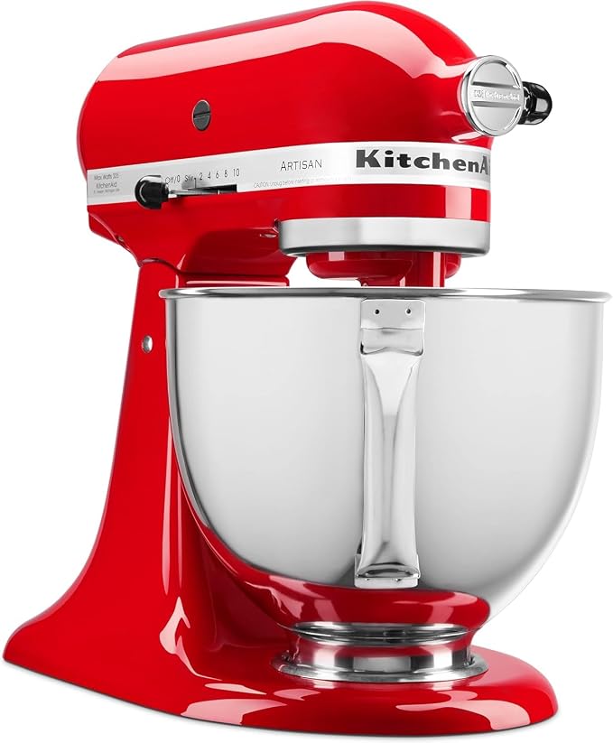KitchenAid Artisan Series 5 Quart Tilt Head Stand Mixer with Pouring Shield KSM150PS, Cherry Tomato Bundle with Deco Essentials Exclusive CPS 1 Year Extended Protection Pack