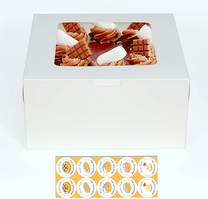5 sets Cake Boxes 10x10x5 inches with Cake Boards Bakery Boxes for Cakes