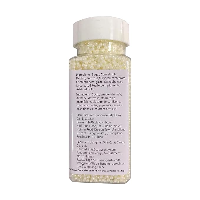 Sentovac White Nonpareils Sprinkles Edible 2mm Mini Peals Cake Decorating Sugar Candy Cookie Cake Cupcake Topper Ice Cream Baking Decorations Halloween Christmas Valentines Wedding Supplies