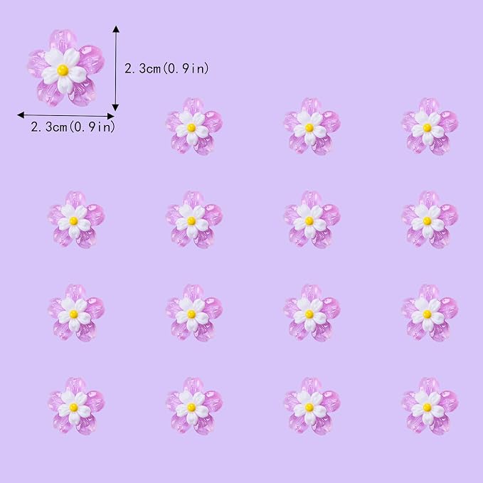 20 PCS Flower Cupcake Toppers Purple Flowers Cake DecorationsPicks Flower for Bridal Engagement Baby Shower Birthday PartyDecorations Supplies