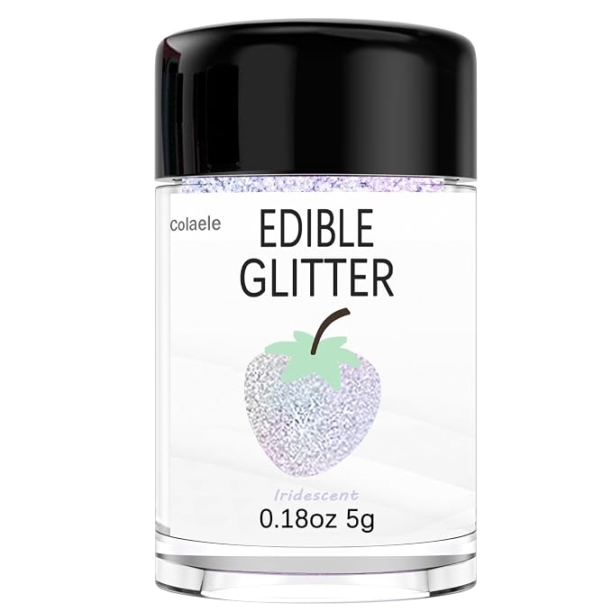 Iridescent Edible Glitter for Drinks - 5 Grams Prism Powder Cocktail Drink Glitter Food Grade Luster Shimmering Dust Vegan Metallic Food Coloring Sprinkle for Cake Decorating, Chocolates, Fondant Pops