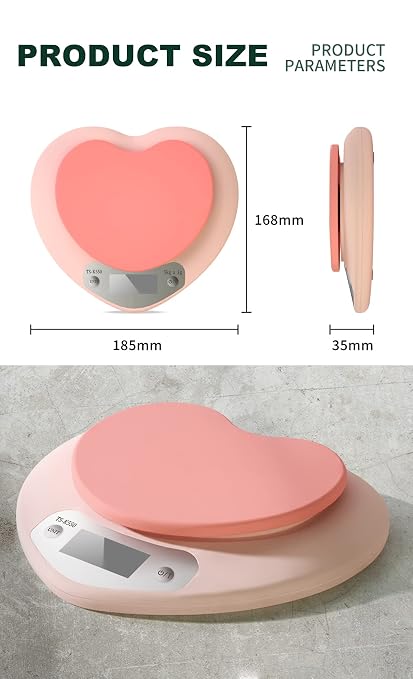 YRY Ultra Precise Kitchen Scale - The Ultimate Baking and Cooking Companion - 6.6lbs (3kg) Capacity, 0.0035 oz (0.1g) Graduation, Large LCD Display, and Tare Function, and ML Unit - (Pink 3kg/0.1g)