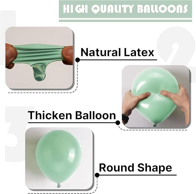 PartyWoo Light Green Balloons 127pcs Different Sizes Pack of 36 18 12 10 5 Inch Mint Pastel Peppermin Green Balloon Arch Kit for Baby Shower Spring Forest Birthday Party Decorations Green-Q06