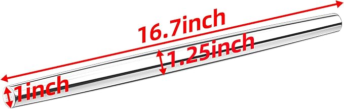 Rolling pin, Smooth Stainless Steel Rolling Pin, Tapered Design Bread Roller Pin,Rolling Pin for Baking Fondant, Pizza, Pie, Pastry, Pasta, Dough, Cookies, 16.7-inch Large Roller Pin