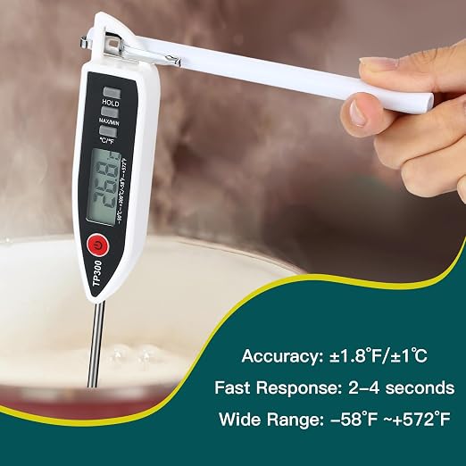 Copkim 12 Set Waterproof Food Thermometer for Water, Liquid, Candle and Cooking Digital Meat Thermometer with Long Probe Instant Read for Kitchen BBQ Grill Candy (Black,White,Red)