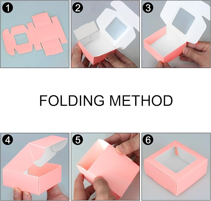 COTOPHER Soap Box, 30Pcs Small Soap Packaging Boxes 2.8x2.8x1.2 Inch Mini Kraft Boxes with Window Soap Boxes for Homemade Soap Candy Chocolate Bakery Cookies Soap Packaging