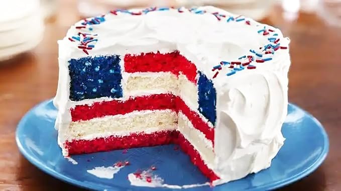 Edible Patriotic Sprinkles for Cake Decorating, Red White Blue Jimmies Nonpareils Stars Mix Sprinkles, Edible 4th of July Sprinkle for Cupcake Decorating Cookie Cake Ice Cream Baking 80g/2.82 oz