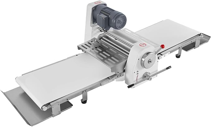 VEVOR Commercial Dough Sheeter Machine, 19.7-Inch Reversible Puff Pastry Sheeter and Fondant Roller, Electric Dough Roller 0-1.4" Adjustable Thickness, Folding Dough Sheeter for Bakeries, Pastries