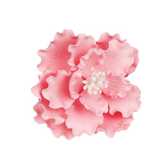 O'Creme Peony Gumpaste Sugar Flower 5 Inch, Set of 3 Pink - Edible Flowers for Cake Decorating - Sugar Paste Flower Decorations for Cakes, Cupcake Toppers - Birthday Party, Wedding, Valentines Day