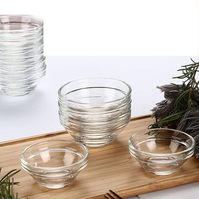 esowemsn 5PCS Glass Mixing Bowl Glass Salad Bowl Nesting Bowl for Space Saving Storage,Cooking,Baking,Prepping,Stackable Bowl Set