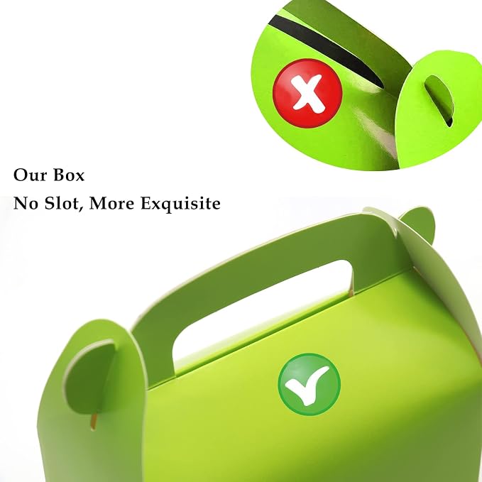 30Pcs Green Party Favor Treat Boxes Goodie Paper Box with Handles | Gable Gift Boxes Perfect for Gardening/Green Thumbs Party Decoration Supplies and St Patricks Day Gift Giving