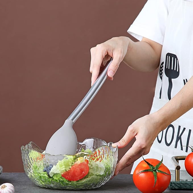 Berglander Cooking Spoon, Non-stick Silicone Solid Serving, Basting Spoon For Cooking, Kitchen Dishwasher Safe, Easy to Clean