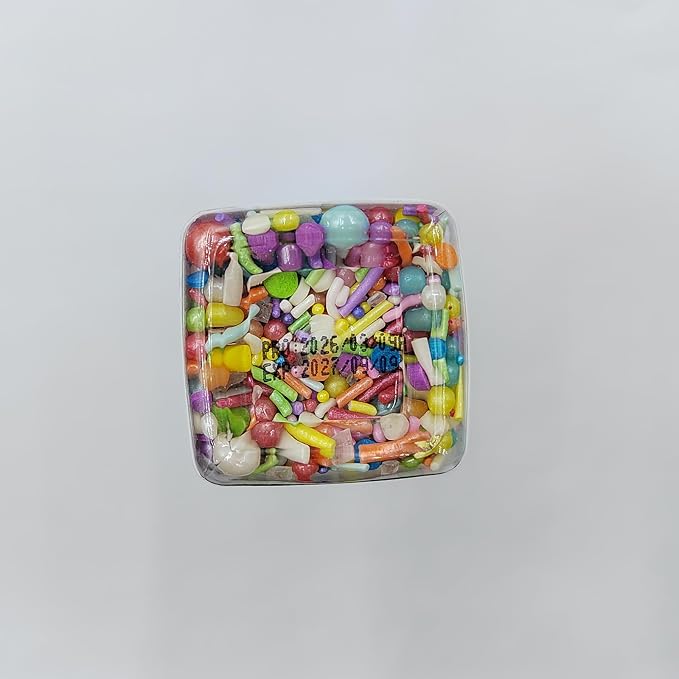 EPHVODI Rainbow Sprinkles for Cake Decorating, 3.35 oz Baking Edible Cake Decorations Pastel Jimmies Pearls Sprinkle Mix for Donut Cookie Cupcake Ice Cream Toppings