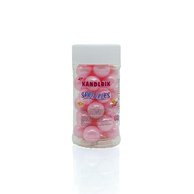 14mm Edible Pink Pearl Sugar Sprinkles Candy Mini Pearls Cake Decorations Cupcake Toppers Cookie Decorating Perfect for Wedding Party Valentine Halloween Christmas Supplies 3OZ