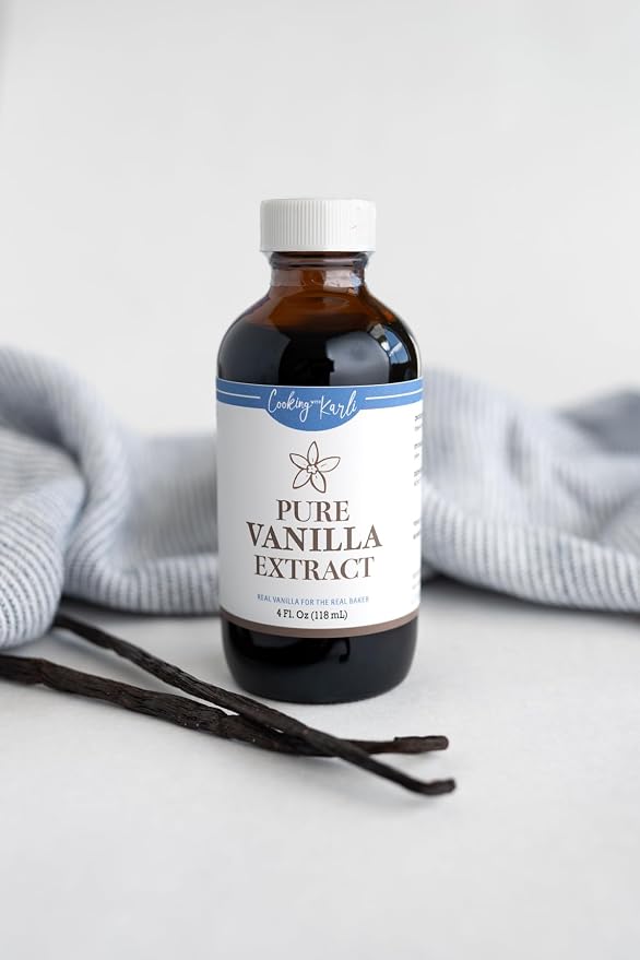 Cooking with Karli 100% Pure Vanilla Extract– Gluten Free, Kosher, Vegan, GMO Free – Premium Ethically Sourced Vanilla for Better Baking - 4 oz bottle