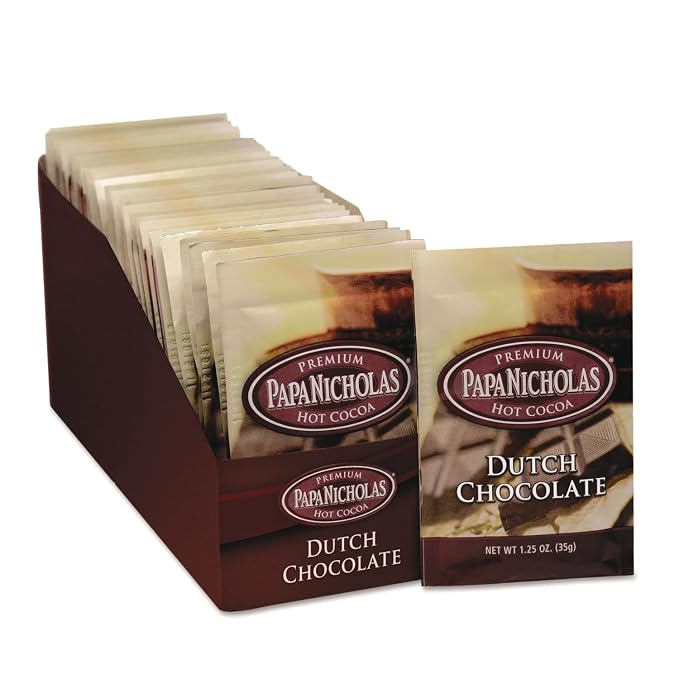 PapaNicholas Coffee 79224 Premium Hot Cocoa, Dutch Chocolate, 24/Carton