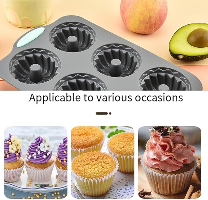 Wreath Ice Mold, Christmas Ice Cube Molds, Silicone Wreath Ice Cube Tray For Holiday Cocktails, 6 Hole Flexible Donut Diy Bakeware Suitable For Ice Cubes, Cakes, Soap, Chocolate (E Set)