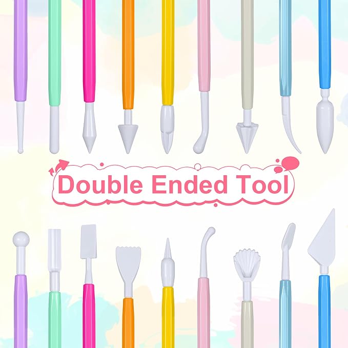 cobee 3 Set Air Dry Clay Tools, Fondant Sculpting Tool Set, Polymer Clay Tools for Modeling Decorating Tool, Clays Sculpting Sets for Cookie Cake Decorating, Sugarcraft Sculpture Pottery